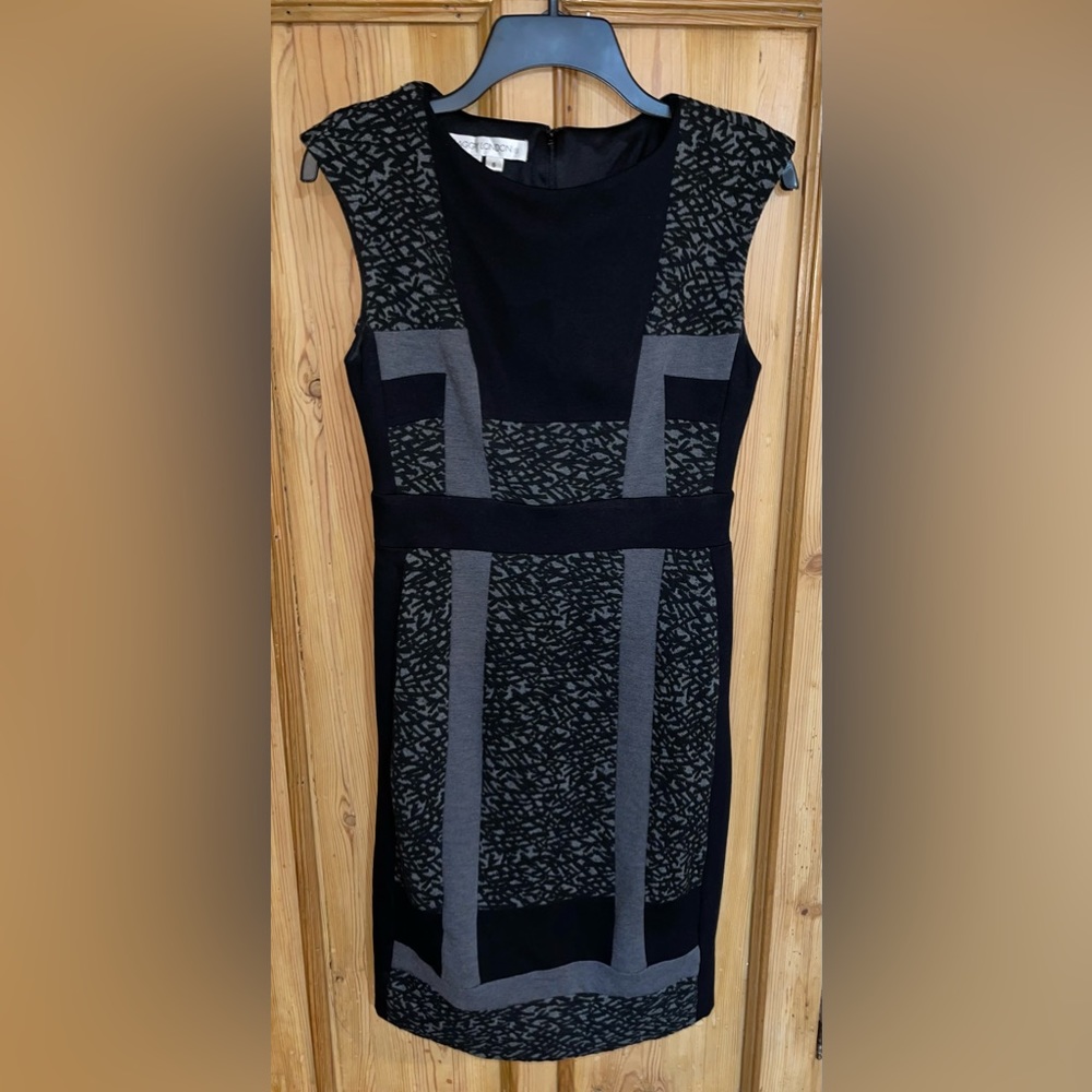 Maggy London Sleeveless Sheath Dress Black/Gray Women’s Size 6